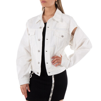 MM6 Maison Margiela MM6 Ladies White Cut-out Detail Denim