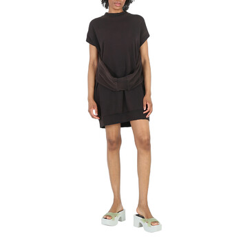 Ladies Black Cut-Out Sleeve Sweatshirt Dress