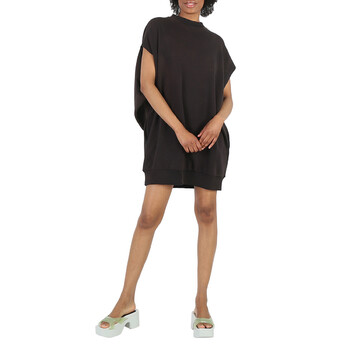 Ladies Black Cut-Out Sleeve Sweatshirt Dress