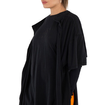 Ladies Black Numbers-Print Cotton Playsuit