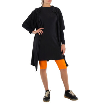 Mm6 Maison Margiela Ladies Black Cut-Out Sleeve Sweatshirt Dress