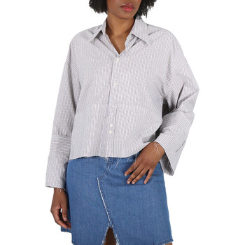 Mm6 Maison Margiela MM6 Ladies Asymmetric Stripe Stretch-cotton T 