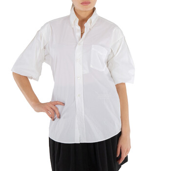 MM6  Maison Margiela Ladies White Short-Sleeve Cotton Shirt