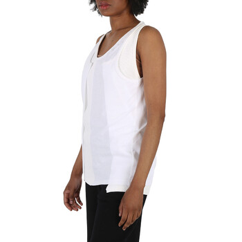 Off White Layered-Detail Tank Top