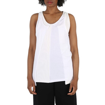 Off White Layered-Detail Tank Top