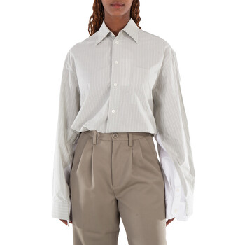 Striped Oversized Long-Sleeved Shirt S52DT0039-004F-IGUANA