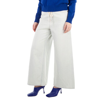 Wide-Leg Drawstring Cotton Jeans