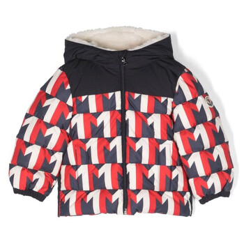 Boys Classic Hood Monogram Pattern Jacket, Size 18/24M