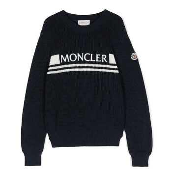 Moncler Boys Embroidered Logo Knitted Sweater, Size 10Y