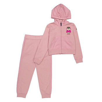 Girls Pink Logo Embroidered Knitted Wool Set