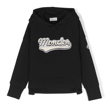 Moncler Enfant Logo Flocked Long-Sleeved Hoodie, Size 4Y