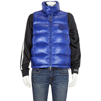 Moncler Ladies Blue Helsinki Quilted Down Vest With Logo, Brand