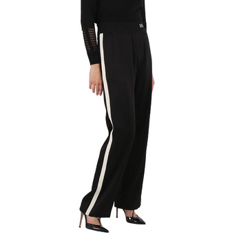 Ladies Side Stripe Tracksuit Pants in Black