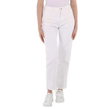 BALMAIN ハイウエストスリムフィットシンス CF1MG007DB69 0FA Balmain High Waist Slim Fit Jeans, Brand Size 44 (US Size 12