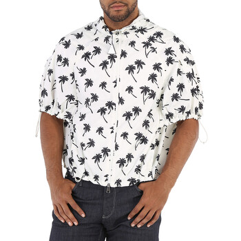 Burberry Cape Detail Short-sleeve Watercolour Print Twill