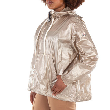 Metallic Drawstring Hood Jacket