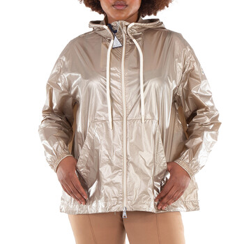 Metallic Drawstring Hood Jacket