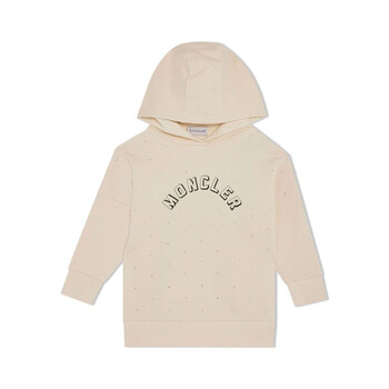 Moncler Enfant Logo Flocked Long-Sleeved Hoodie, Size 4Y