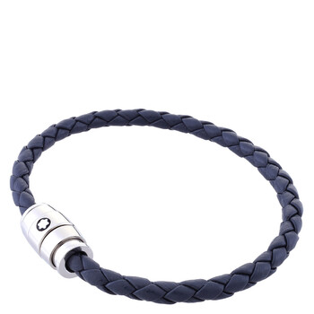 Blue Woven Leather Bracelet