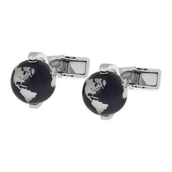 Montblanc 1858 Geosphere Stainless Steel Cufflinks 126165