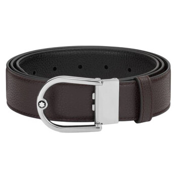 Montblanc Saffiano-Embossed Leather Horseshoe Buckle Belt