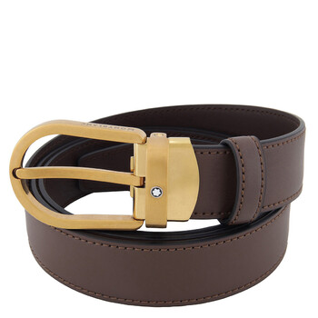 Horseshoe Vintage Yellow Gold Finish 30mm Leather Belt