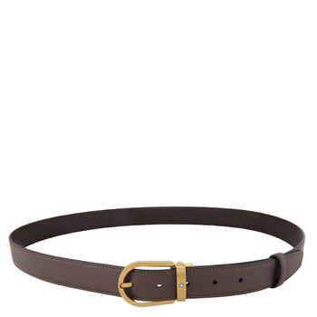 Horseshoe Vintage Yellow Gold Finish 30mm Leather Belt