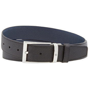 Classic Leather Belt- Black/Indigo