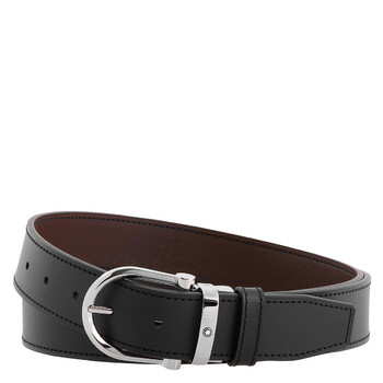 Montblanc Reversible Leather Belt with Horseshoe Buckle 128783