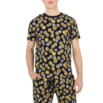 Moschino Black Teddy Coin Print Cotton T-Shirt, Size X-Small A1914