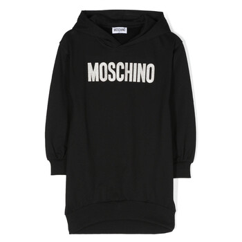 Moschino Black Cotton Burger Logo Print Hoodie, Brand Size