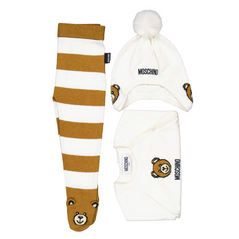 Kids Teddy Bear Motif Crewneck Tracksuit