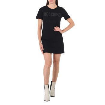 Moschino Ladies Fantasy Print Black Couture Short-Sleeve T-Shirt Dress,  Brand Size 36 (US Size 2) 0456-5541-4555 - Clothing - Jomashop