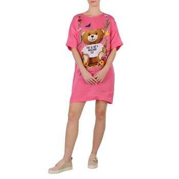 short short mini dresses Hot Pink Short Sleeve Sequin Knit Mini Dress main image 1
