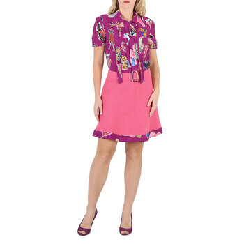 Moschino Ladies Sketches Georgette And Boucle Dress, Brand Size 40 (US Size  6) A0406-0514-1206 - Clothing - Jomashop
