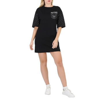 chinese dress ladies Moschino - Printed Heavy Cotton Dress - Black