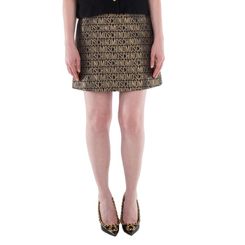 Logo-Jacquard Metallic Skirt