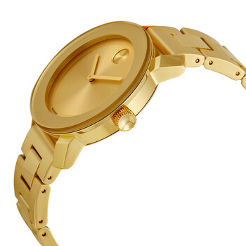 Bold Champagne Dial Yellow Gold Ion-pated Ladies Watch 3600085