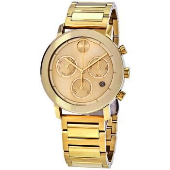 Bold Chronograph Quartz Gold Dial Men's Watch 3600682