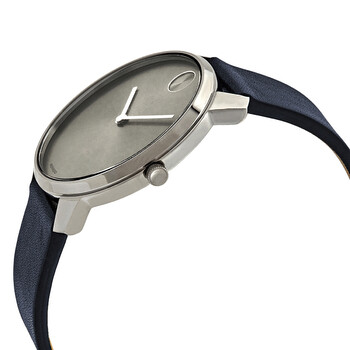 Bold Quartz Grey Dial Blue Leather Men's Watch 3600586
