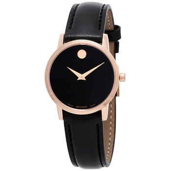 Museum Classic Black Dial Black Leather Ladies Watch 0607276