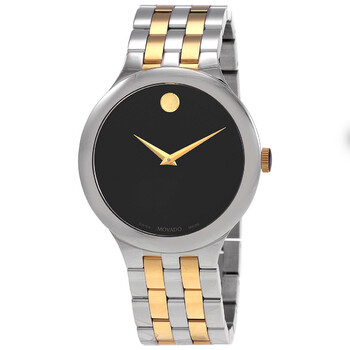 Movado Serio Quartz Black Dial Two-tone Men
