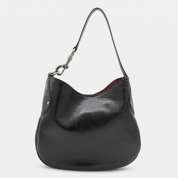 Black Leather Hackney Shoulder Bag High Shine HH0055213 A100