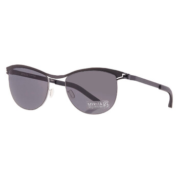 NO1 SUN-KAREN-SILVER BLACK Grey Oval Unisex Sunglasses NO1 SUN-KAREN 052 52