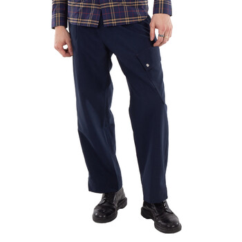 【BURBERRY】Trousers BURBERRY Straight-Leg Zip-Detailed Checked Wool Trousers for