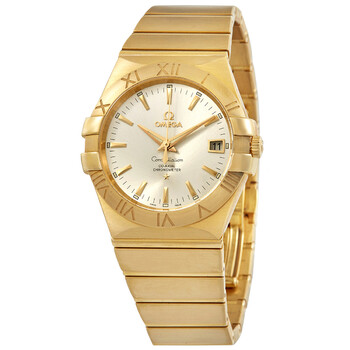 Constellation Automatic 18kt Yellow Gold Chronometer Silver Dial Ladies Watch 123.50.35.20.02.002