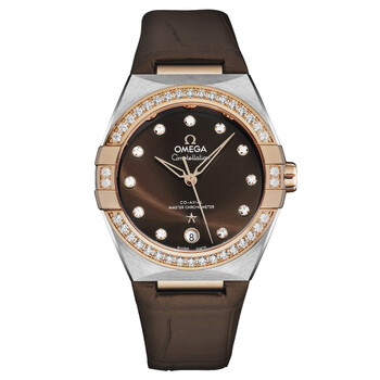 Constellation Automatic Chronometer Diamond Brown Dial Ladies Watch 131.28.36.20.63.001