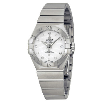 Constellation Automatic Mother of Pearl Diamond Dial Ladies Watch 12310272055002 123.10.27.20.55.002