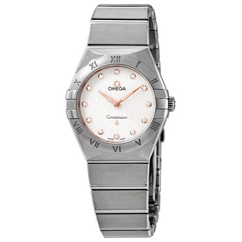 Omega Constellation Manhattan Diamond Silver Dial Ladies Watch