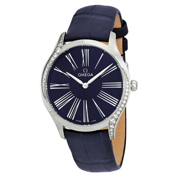 Omega De Ville Diamond Taupe Brown Dial 18kt Rose Gold